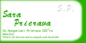 sara prierava business card